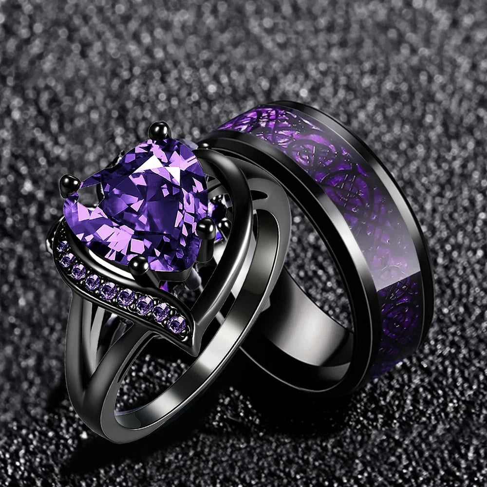 EGO amethyst purple dragon bonds ring jewelry