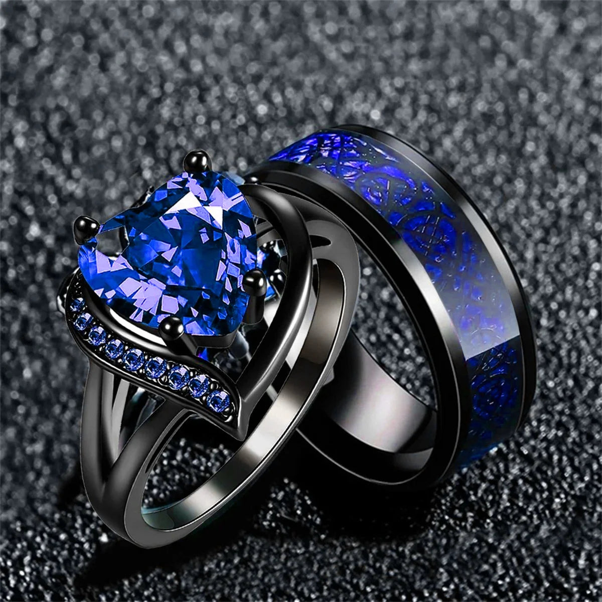 EGO azure blue dragon bonds ring jewelry